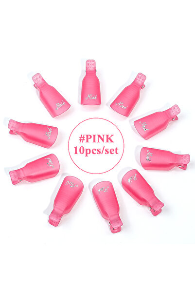 Choice Pink 10pcs Nail Art Soak Off Cap Clip for Nails UV Gel Polish Remover Wraps Polish Remover Clips Man