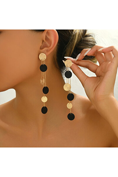 Choice أقراط WB4387-2 عصرية بتصميم سلسلة دائرية مزينة بشرابة، مناسبة لحفلات ا...