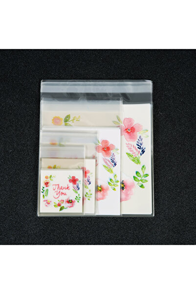 Choice 100 كيس بلاستيكي شفاف بسحاب، مقاسات متعددة، 3 سم × 5.5 × 5.5 سم، مطبوع عليه زهور، أكياس هدايا للمجوهرات