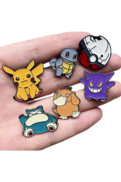 Choice مجموعة دبابيس بوكيمون كاواي (بسايدوك وجينجار) مطلية بالمينا، 6 قطع، إك...