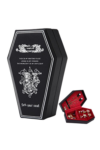 Choice Black Style B 1/2pcs Gothic Coffin-Shaped Jewelry Box PU Leather Multi...