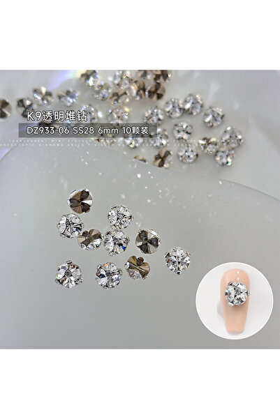 Choice ١٠ قطع من أحجار الراين الشفافة ثلاثية الأبعاد K9 لتزيين الأظافر، مقاس ...