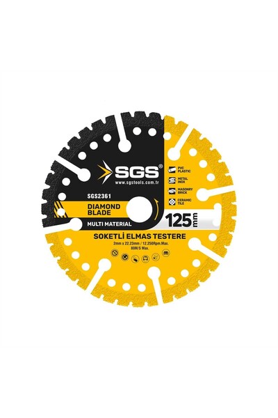 SGS ÇOK AMAÇLI MULTI-MATERIAL ELMAS KESME DİSKİ 125 MM SGS2361