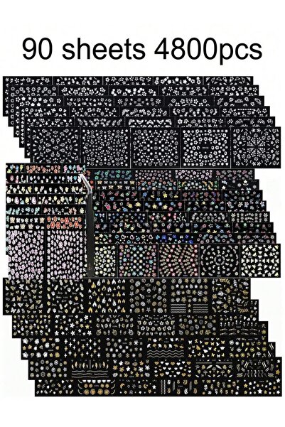 Choice 90pcs baicaila 90 Blatt 3D Y2K Nail Art Aufkleber, 4800 Stücke Aufkleb...