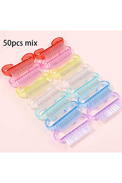 Choice 50pcs mix 1/21/50Pcs Plastic Nail Brushes Mix Color Nail Hand Scrubbin...