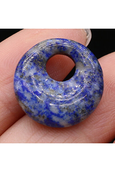 Choice قلادتان من حجر اللازورد الطبيعي، قطعتان دائريتان من حجر اللازورد، أحجا...