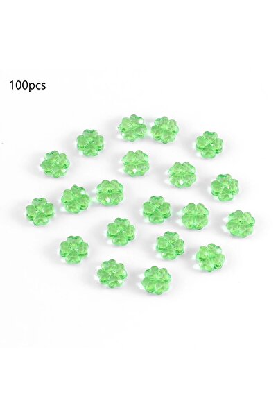 Choice 100 قطعة من خرز الأكريليك الشفاف الأخضر على شكل نفل محظوظ، مناسب لعيد ...