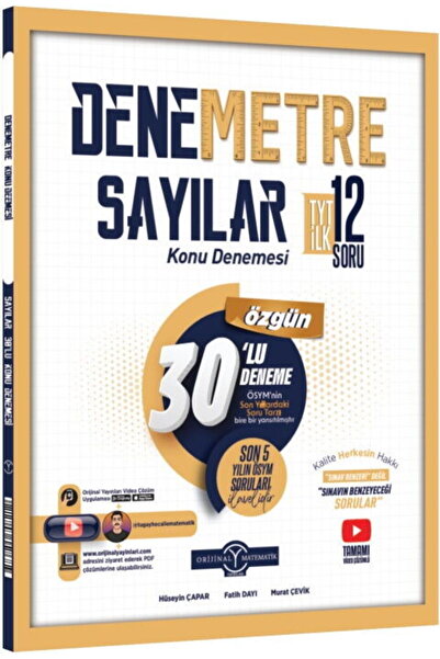 Orijinal Yayınları TYT Sayılar Denemetre 30 lu Konu Denemesi 2026