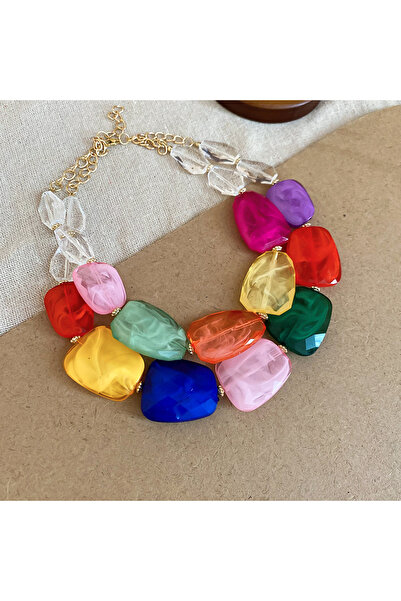 Choice قلادة HN9775-7 غير منتظمة الشكل، مصنوعة من خرز أكريليك مزدوج الطبقات، ...