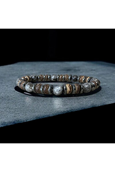 Choice سوار رجالي متعدد الألوان من حجر اللابرادوريت، طوله 19.8 سم وقطره 8 مم،...