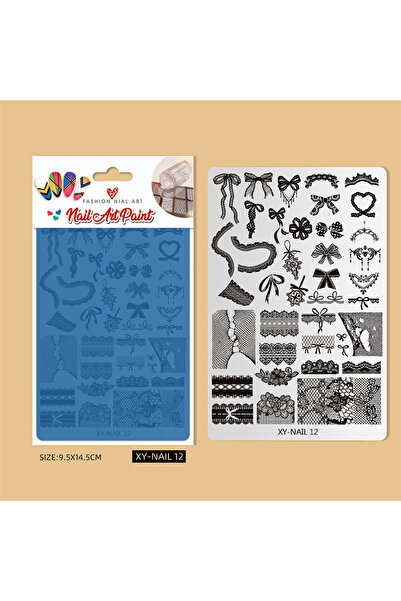 Choice Bowknot Nail Stamping Plate Plants French Geometry Pattern Stamp Templ...