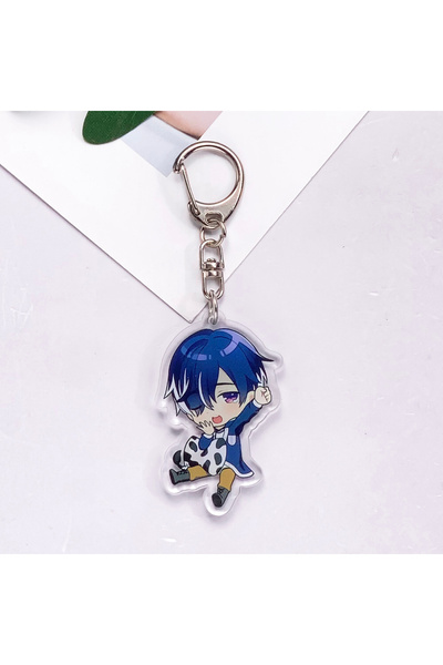 Miniso 5 cm 7 Anime Characters Obey Me! Acrylic Keychain Accessories Kawaii Funny Bag Charm Creative Backpa