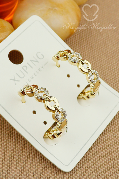 Keyifli Hayaller Xuping Vip Küpe - Xuping Yuvarlak Model Zirkon Taşlı Halka X...