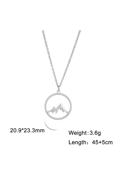 Choice قلادة حلقية ملونة من الفولاذ المقاوم للصدأ، بطول 45-50 سم، بتصميم جبلي...