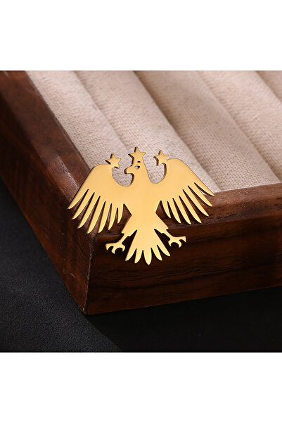 Choice بروش نسر بانك ذهبي اللون XZ316G للنساء والرجال، بتصميم هندسي أنيق مستوحى من الحيوانات، مصنوع من الفولاذ المقاوم للصدأ.