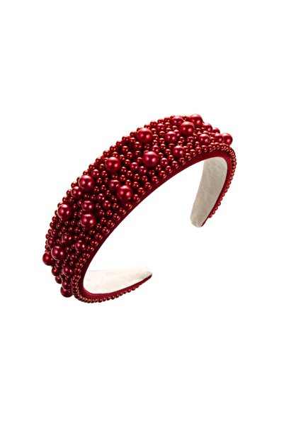 Choice red Sponge Pearl Hair Band Women's Multicolor European and American Wi...