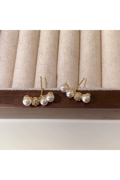 Choice 1 Pairs 1 Pair Fashion Imitation Pearl Earrings with Alloy UV Coating ...