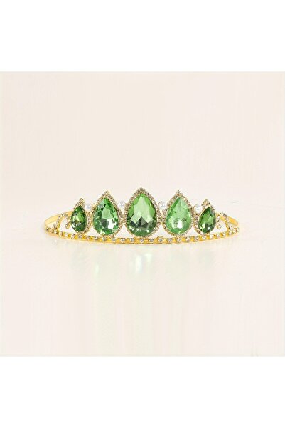 Choice Green 1pc Luxurious Bridal Hair Accessory Elegant Green Crystal Tiara ...