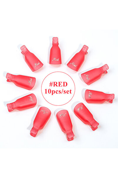 Choice Red 10pcs Nail Art Soak Off Cap Clip for Nails UV Gel Polish Remover Wraps Polish Remover Clips Mani