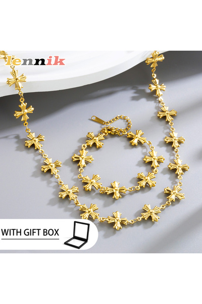 Choice طقم من سوار وقلادة نسائية من لينيك، بتصميم روماني بيزنطي عتيق، مصنوع م...