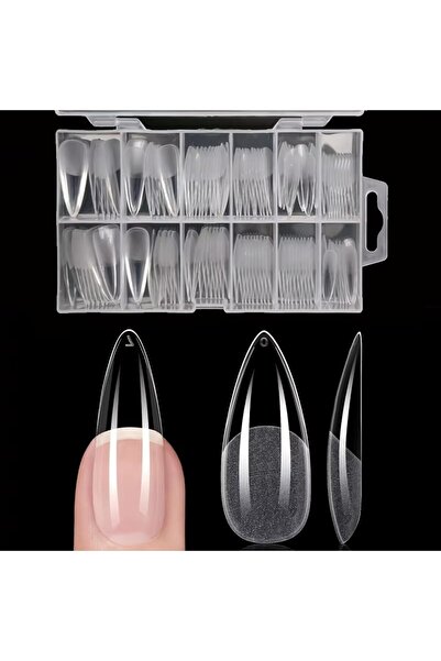 Choice مجموعة أظافر صناعية طويلة مستديرة على شكل لوزة من دوليكون، 120 قطعة، أ...