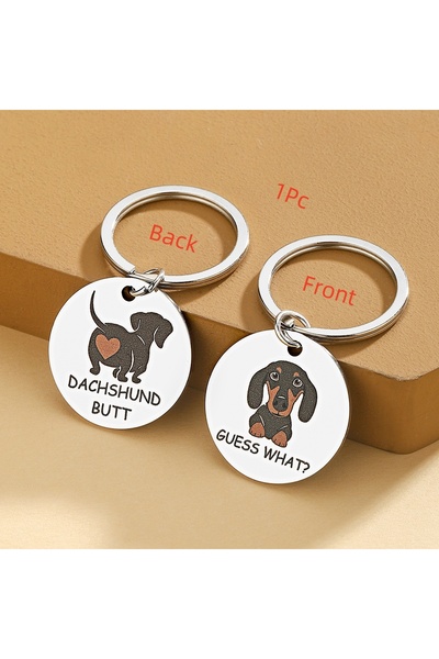 Choice هدية كلب سجق فضي، سلسلة مفاتيح على شكل كلب سجق، هدية مرحة ولطيفة لكلب ...