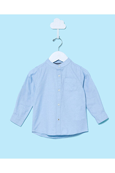 REDTAG قميص أزرق بأكمام قصيرة وجيب للأطفال الرضع