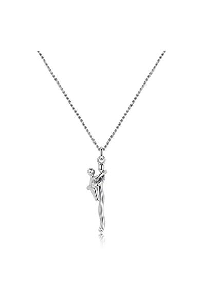 Choice قلادة Muzi-Silver 2025 ثنائية اللون بتصميم عناق، قلادة قابلة للفصل للأ...