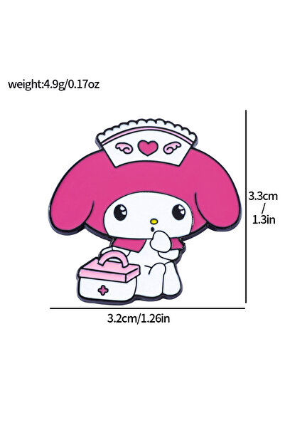 Miniso بروش سانريو كاواي، بروش سانريو للأزياء التنكرية، طبيب/ممرضة، دبوس مينا، إكسسوارات حقائب ظهر للنساء والرجال