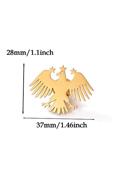 Choice بروش رجالي ذهبي اللون بتصميم نسر ونجوم بانك، بروش عصري بشعار حيوانات هندسية، مصنوع من الفولاذ المقاوم للصدأ XZ316G