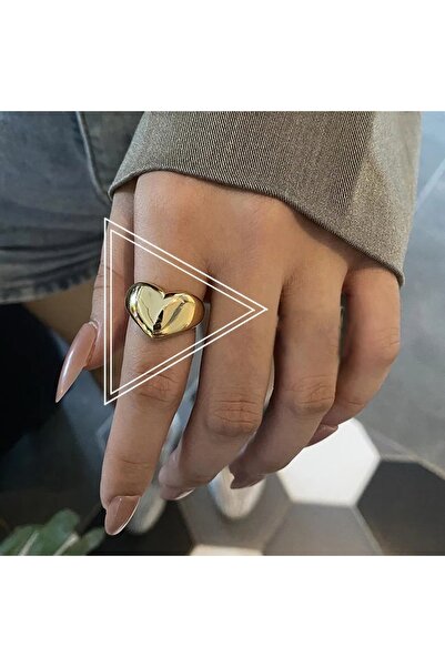 Choice 02 Stainless Steel Simple Smooth Metal Heart Ring for Women Men Y2K Tr...