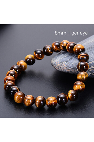 Choice أساور عين النمر للرجال، قطعة واحدة، 8 مم، خرز من حجر الطاقة الطبيعي، 6...