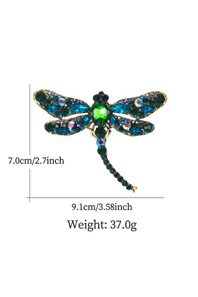 Choice XD8295-5 بروشات أنيقة بتصميم اليعسوب، دبابيس حشرات رائعة من الكريستال ...