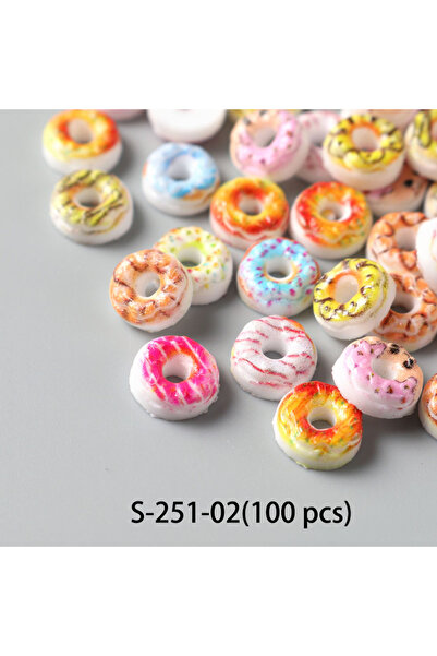 Choice Other 9mm S-251-02 50/100 pcs Cute Cartoon Mini Donut Nail Art Charms Fresh Sweet Dessert Cookies Do