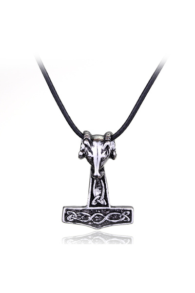 Miniso N083 قلادة تميمة مطرقة ثور (ميولنير) الفايكنجية الإسكندنافية، سلسلة من...