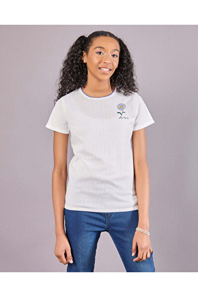 REDTAG Senior Girls White Floral Print Top