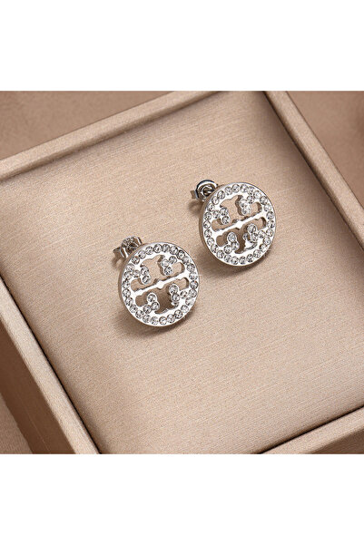 Choice أقراط صغيرة من الزركون رباعي الأضلاع، مطلية بالفضة، بتصميم أوروبي وأمر...