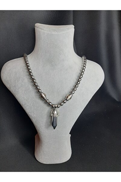 MRYart Hematite Point Pendant Silver Color Stylish Design Unisex