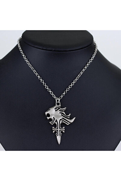 Miniso N107-Chain Final Fantasy VIII Necklaces Sleeping Lion Heart Griever Squall Leonhart Lion Head Keycha