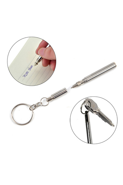 Choice One Size Portable Telescoping Tool Pen Metal Key Ring Stainless Steel ...