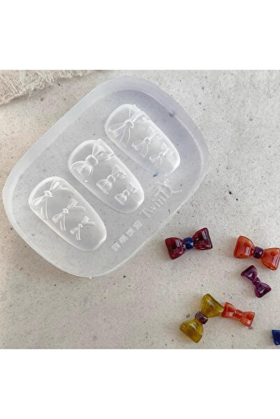 Choice قالب أظافر سيليكون ثلاثي الأبعاد على شكل فيونكة، قطعة واحدة، زينة أظاف...