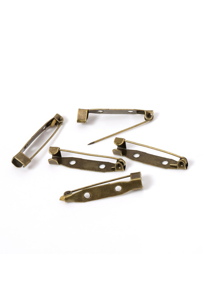 Choice 50 قطعة من دبابيس قاعدة مشبك برونزية عتيقة برونزية مقاس 15 مم، بقطر يت...