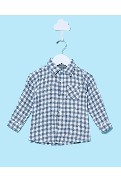 REDTAG قميص كاجوال منقوش أزرق للأولاد الرضع