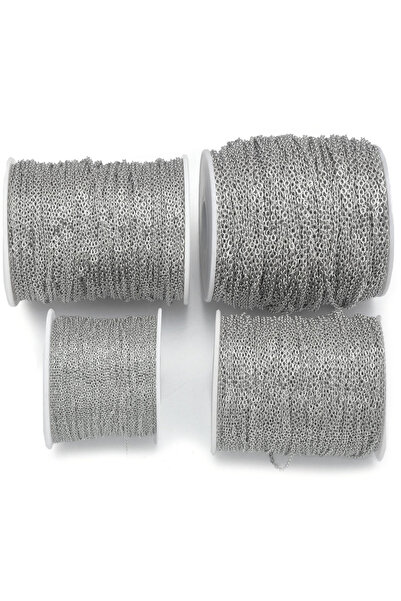 Choice سلسلة من الفولاذ المقاوم للصدأ 304، لون أصلي، 2.5 مم × 100 متر، وصلة ك...