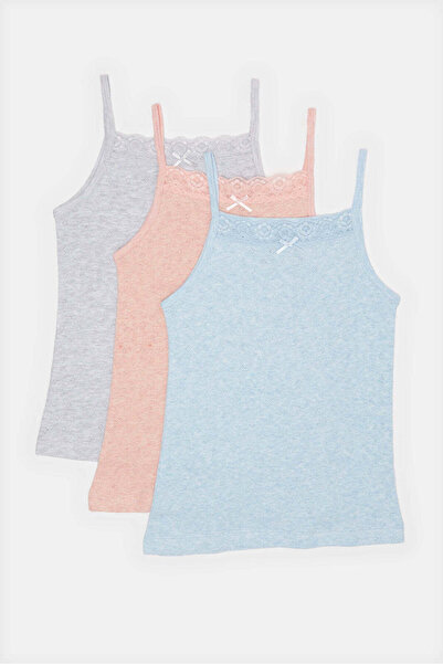 REDTAG Girls Assorted Solid Vest Set (Pack of 3)