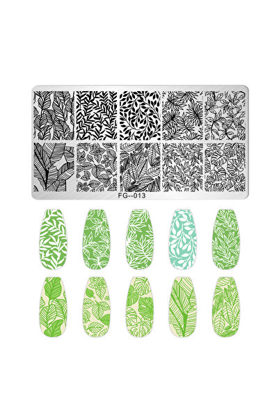 Choice FG-013 Marble Blooming Nail Stamping Plate Leaf Flower Line Animal Image Nail Stamp Templates UV Gel