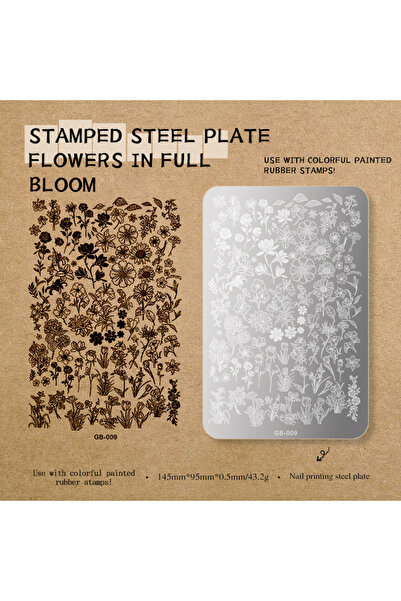 Choice Flowers Nail Stamping Plate Plants French Geometry Pattern Stamp Template Nail Image Plate Printing