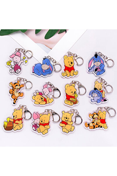 Miniso 5 cm 13 Anime Characters Winnie Pooh Bear Cute Keychain Accessories Ac...