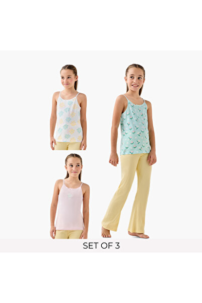 Juniors Floral Print Vest - Set of 3