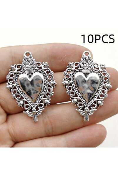 Choice 10 قطع بيضاء، 9/10 قطع، قلادة قلب مقدس عتيقة قابلة للتخصيص مصنوعة من س...